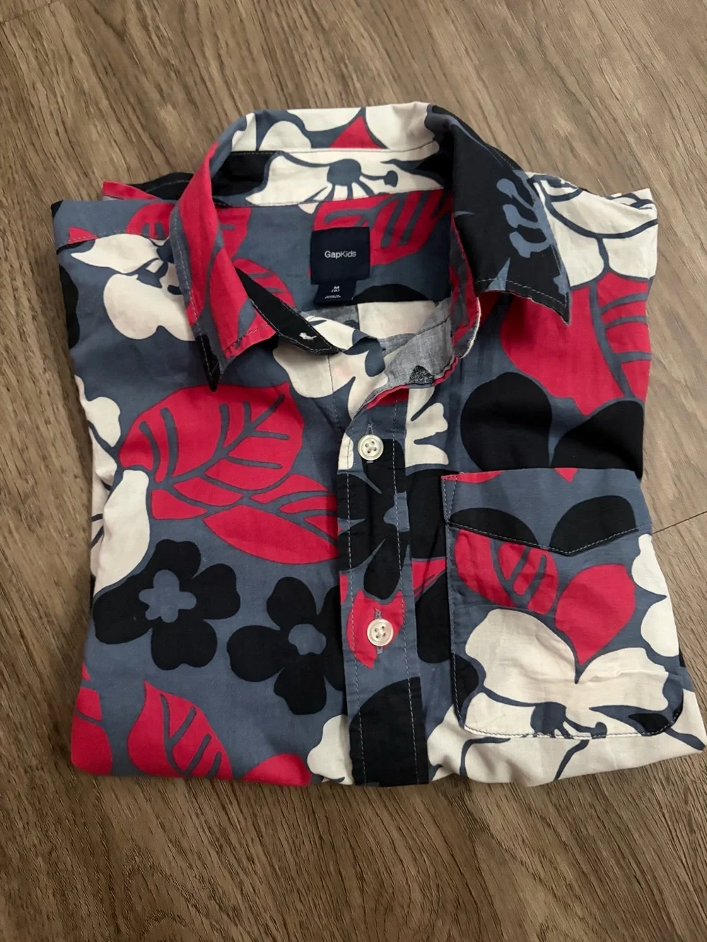 GAP Kids Floral Short-Sleeve Button-Up Beach Shirt